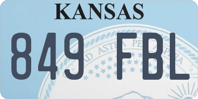KS license plate 849FBL