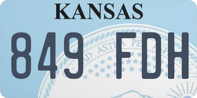KS license plate 849FDH