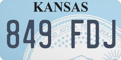 KS license plate 849FDJ