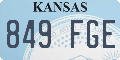 KS license plate 849FGE