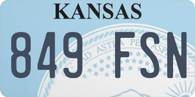KS license plate 849FSN