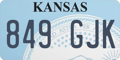 KS license plate 849GJK