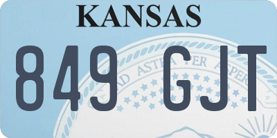 KS license plate 849GJT