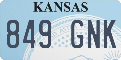 KS license plate 849GNK