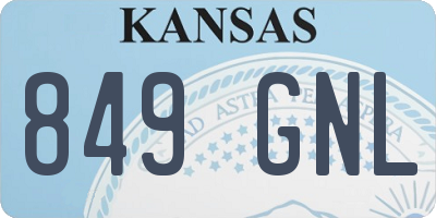 KS license plate 849GNL