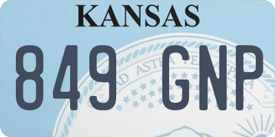 KS license plate 849GNP