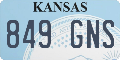 KS license plate 849GNS