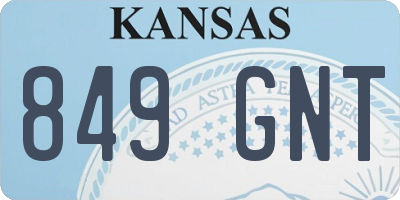 KS license plate 849GNT