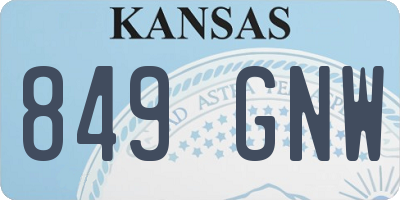 KS license plate 849GNW