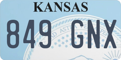 KS license plate 849GNX