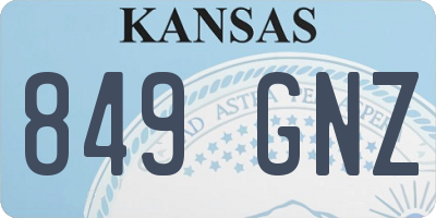 KS license plate 849GNZ