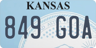 KS license plate 849GOA