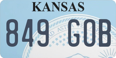 KS license plate 849GOB