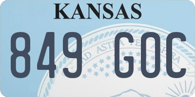 KS license plate 849GOC