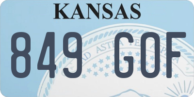 KS license plate 849GOF