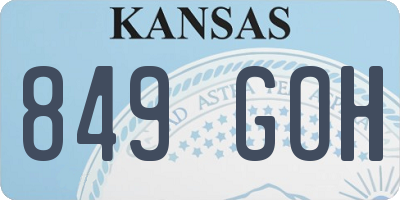 KS license plate 849GOH