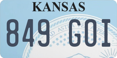 KS license plate 849GOI