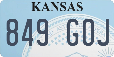 KS license plate 849GOJ