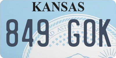 KS license plate 849GOK