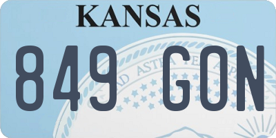 KS license plate 849GON