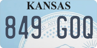 KS license plate 849GOQ