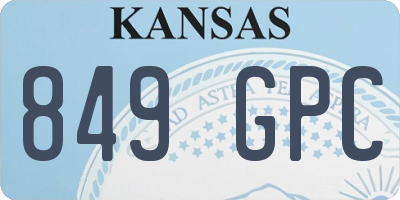 KS license plate 849GPC