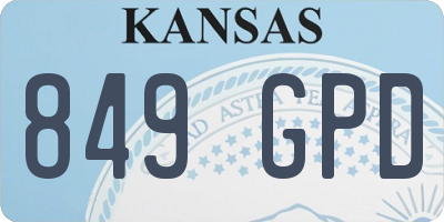 KS license plate 849GPD
