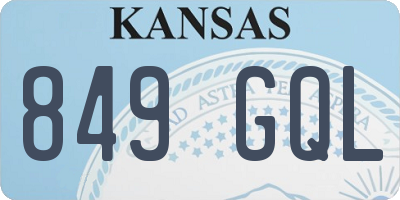 KS license plate 849GQL