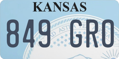 KS license plate 849GRO