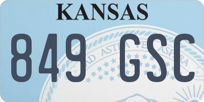 KS license plate 849GSC