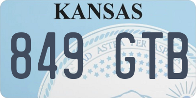 KS license plate 849GTB