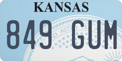 KS license plate 849GUM