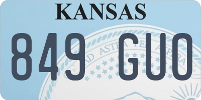 KS license plate 849GUO