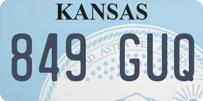 KS license plate 849GUQ