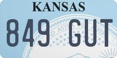 KS license plate 849GUT