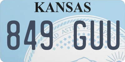 KS license plate 849GUU