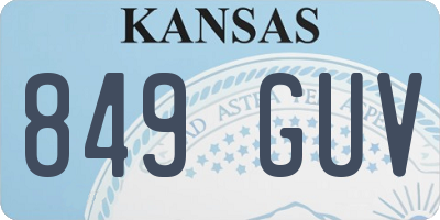 KS license plate 849GUV