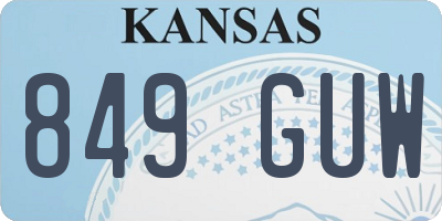KS license plate 849GUW