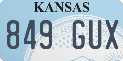 KS license plate 849GUX