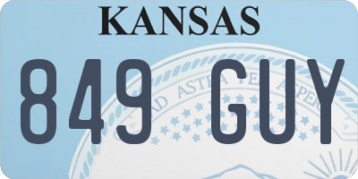 KS license plate 849GUY