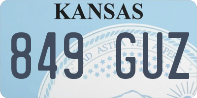 KS license plate 849GUZ