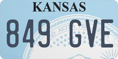 KS license plate 849GVE