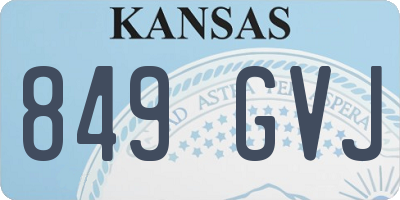 KS license plate 849GVJ