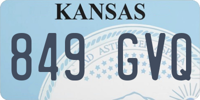 KS license plate 849GVQ
