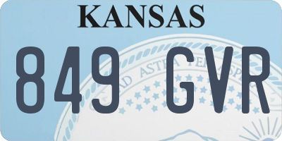 KS license plate 849GVR