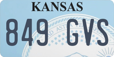 KS license plate 849GVS