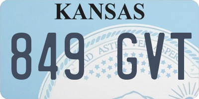 KS license plate 849GVT