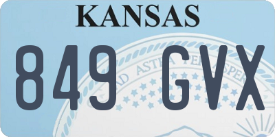 KS license plate 849GVX