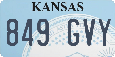 KS license plate 849GVY