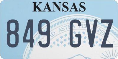 KS license plate 849GVZ